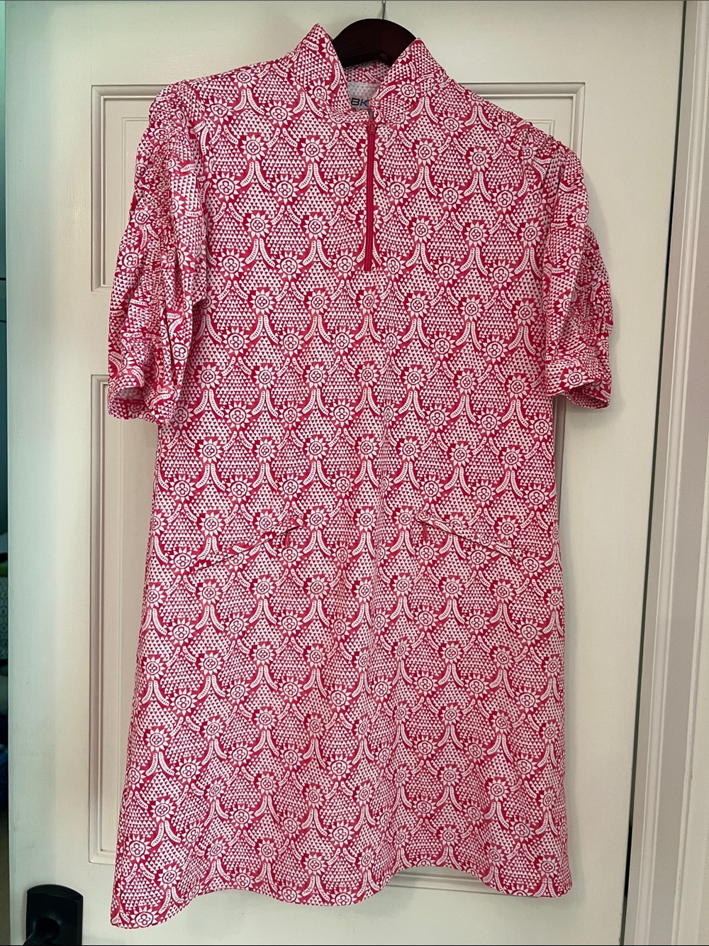 Ibkul Pink Patterned Short Sleeve Dress